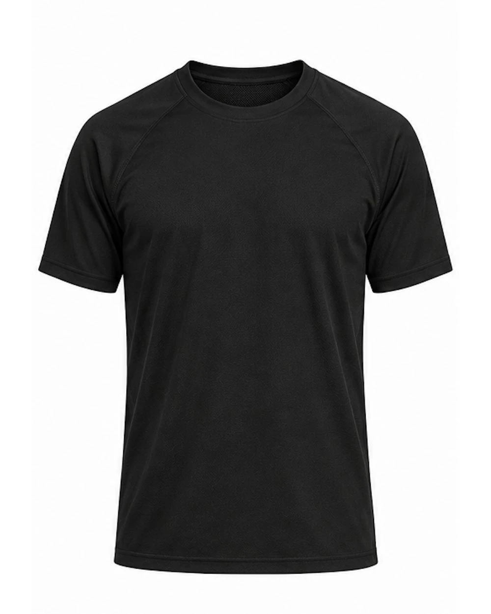 T-shirt coton noir, face à plat